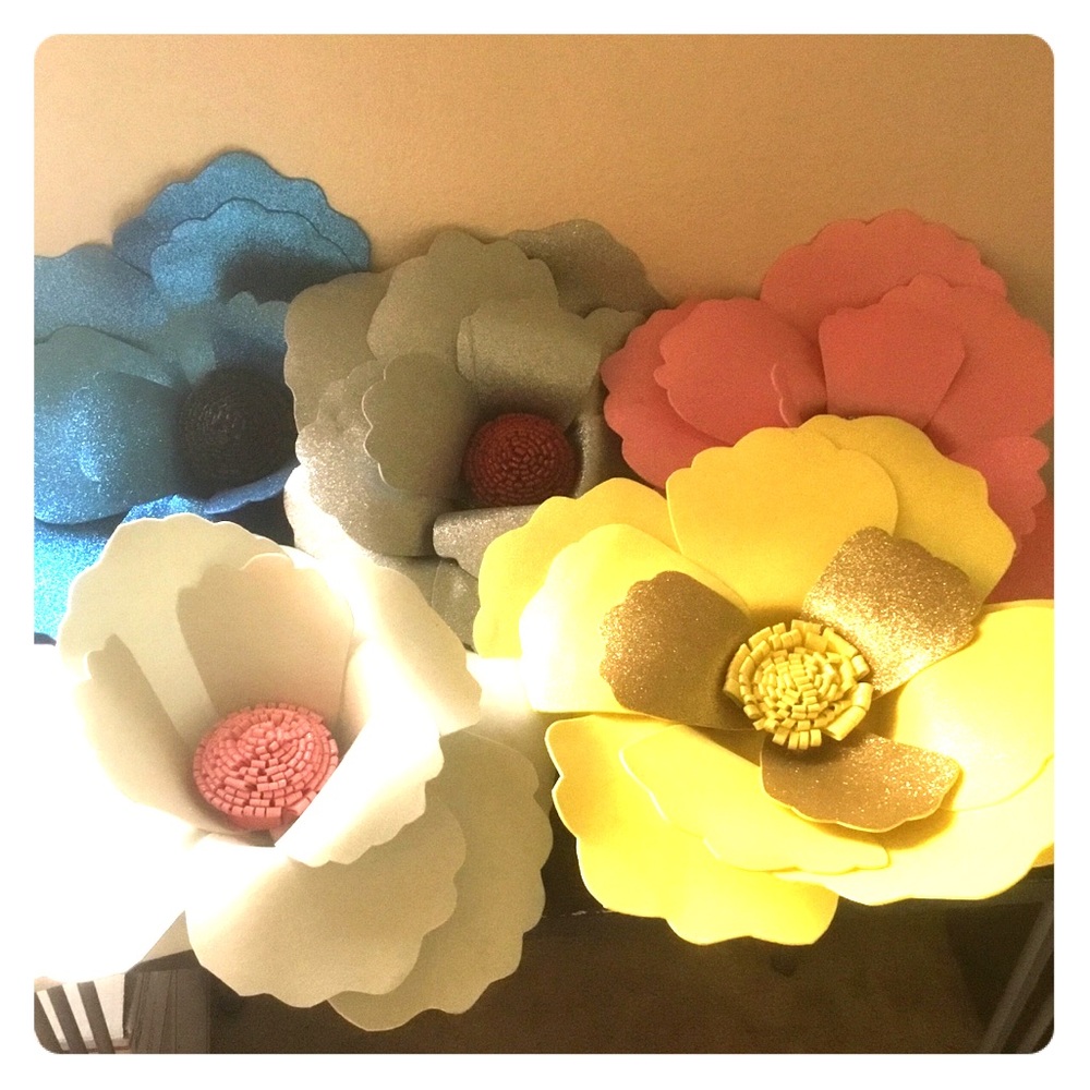 5 Foam Flowers for wall backgrounds